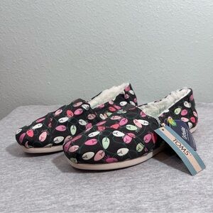 TOMS Glow-In-The-Dark Christmas Light Alpargatas Faux Fur Women’s Size 8